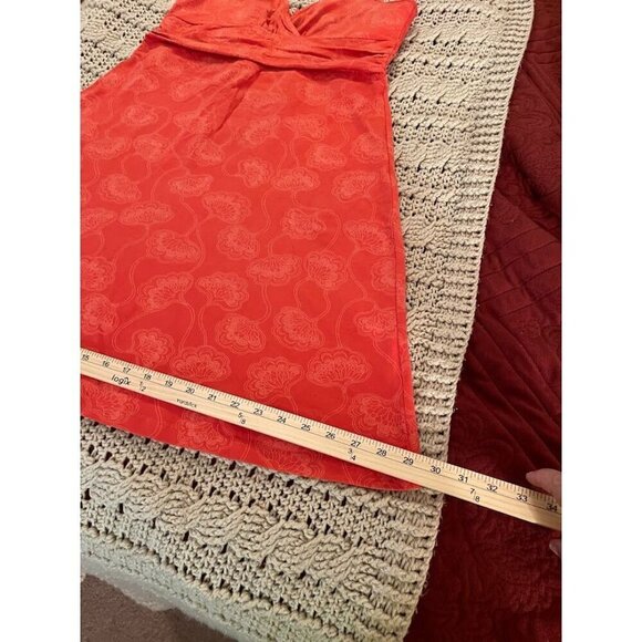 Patagonia Organic Cotton Orange/Red Floral‎ Mini Dress / Tunic women's sz L - Picture 10 of 13